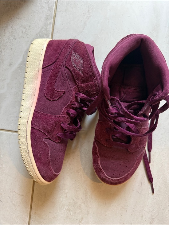 Nike Air Jordan Other - Kids Suede Nike Jordan’s High-Top Sneakers in Deep Maroon